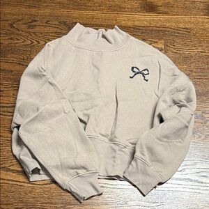 Beige Sweatshirt with Bow